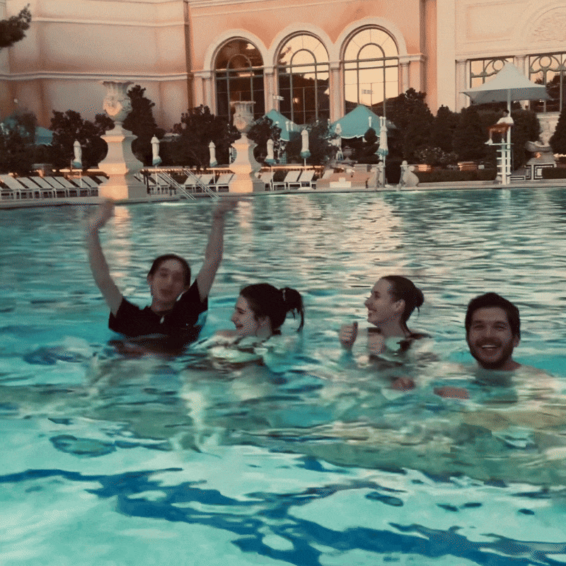 Bellagio poolside: Team moments in Vegas